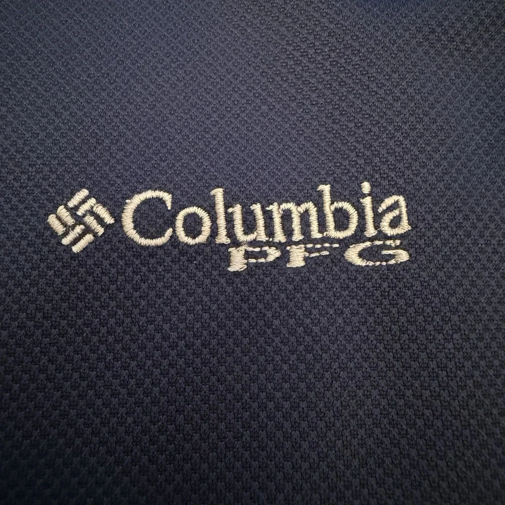 Columbia PFG Men's Polo Shirt Omni-Shade Fishing Golf Top Vented UV Pro Navy XL